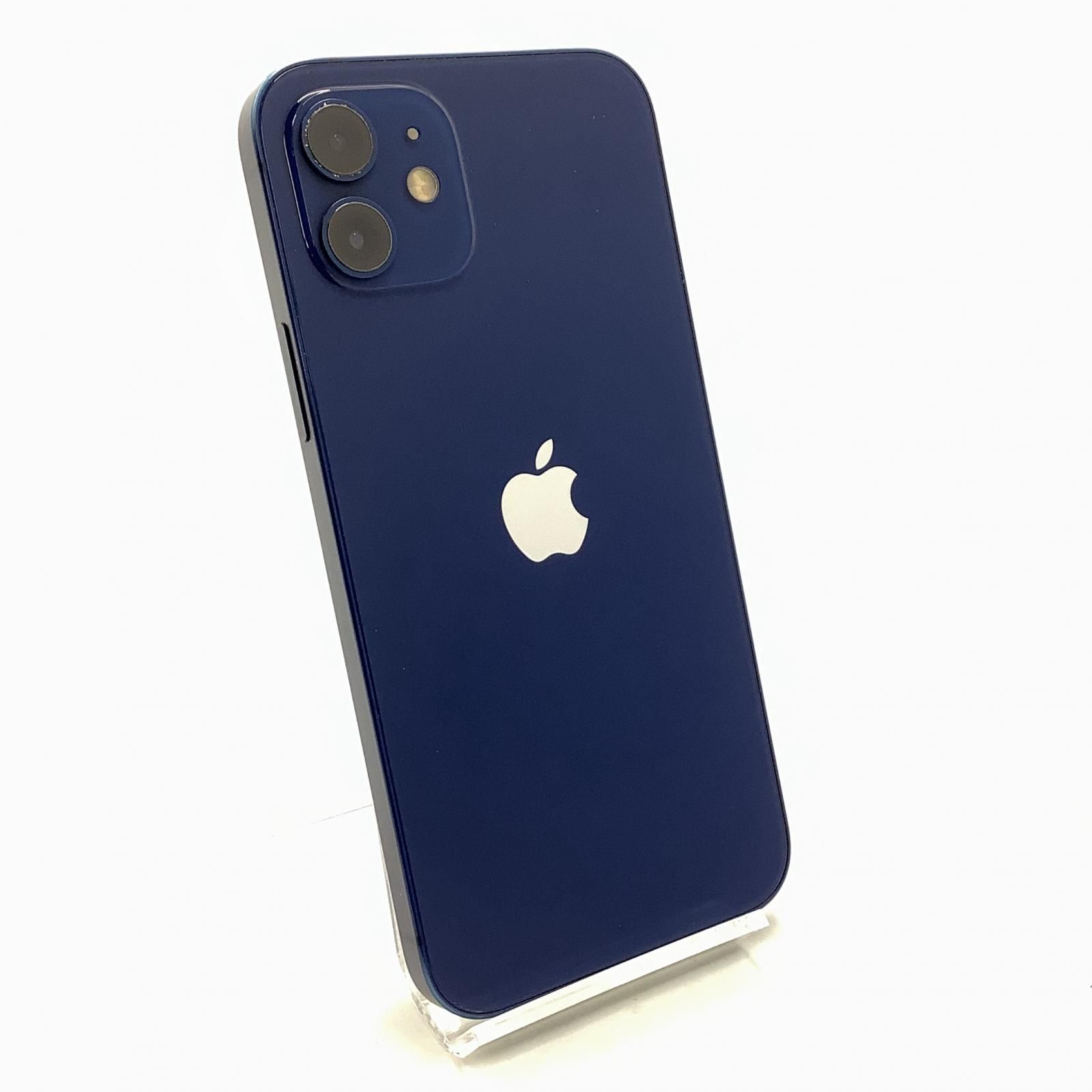 【全額返金保証】【最速発送】Apple iPhone 12 64GB ブルー docomo SIMフリー 動作確認済 86% 白ロム