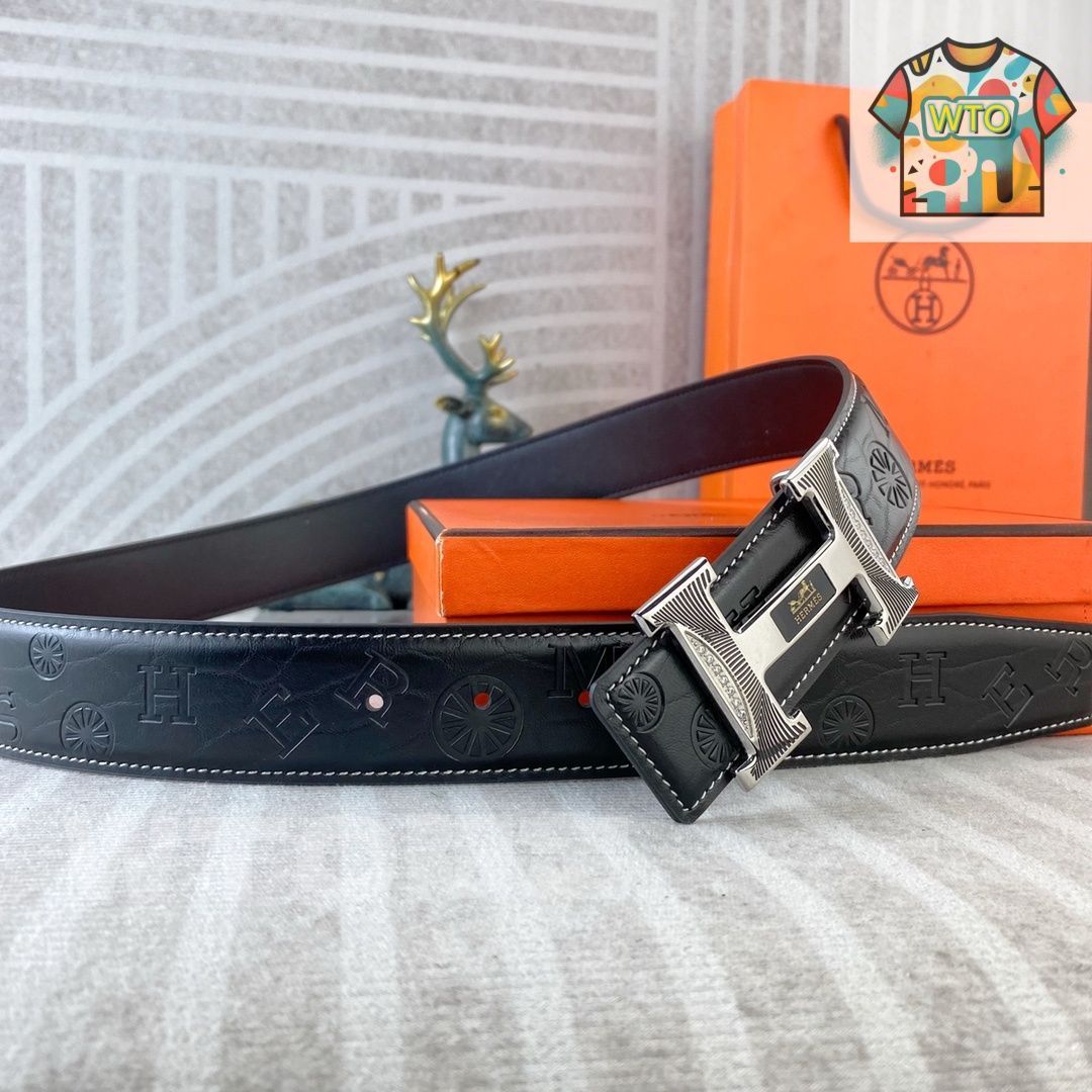 HERMES ロゴベルト HERMES エルメス ロゴ柄 ベルト02 - メルカリ