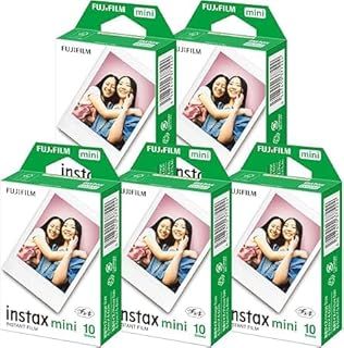 富士フィルム チェキ フィルム instax mini インスタントカメラ 10枚入×5セット 50枚 カードサイズ チェキ用フィルム - ショップスルーオリジナル レンズクリーナー付