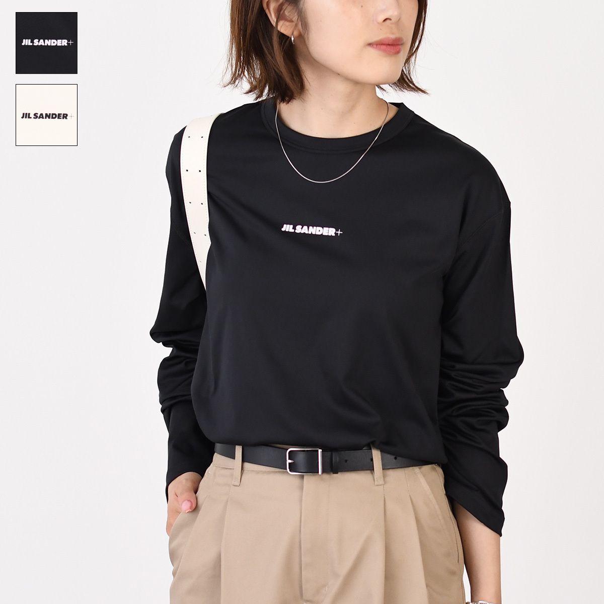 JILSANDER ジルサンダー Tシャツ Jil Sanderロゴ プリント 長袖Tシャツ