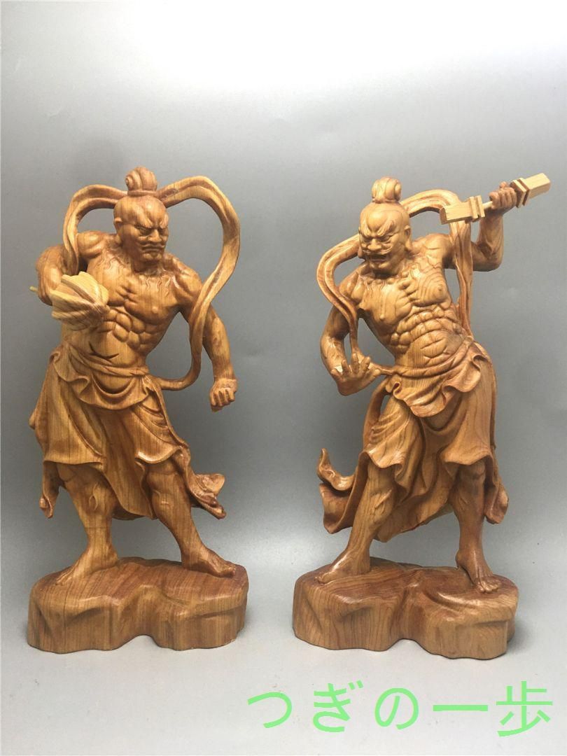 木彫仏像 仏教美術 精密細工 金剛力士像 仏師手仕上げ品 高さ20cm 木彫仏像 仏教美術 精密細工 金剛力士像 仏師手仕上げ品 高さ