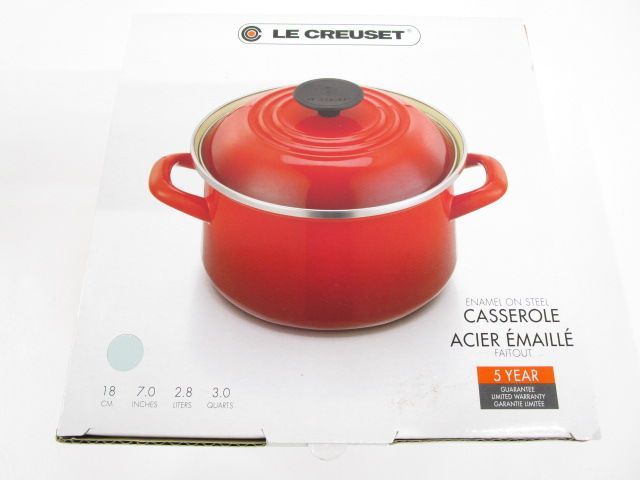 未使用新品◆LE CREUSET EOS キャセロール　両手鍋18cm EOS キャセロール 18cm コースタルブルー | 結婚祝い