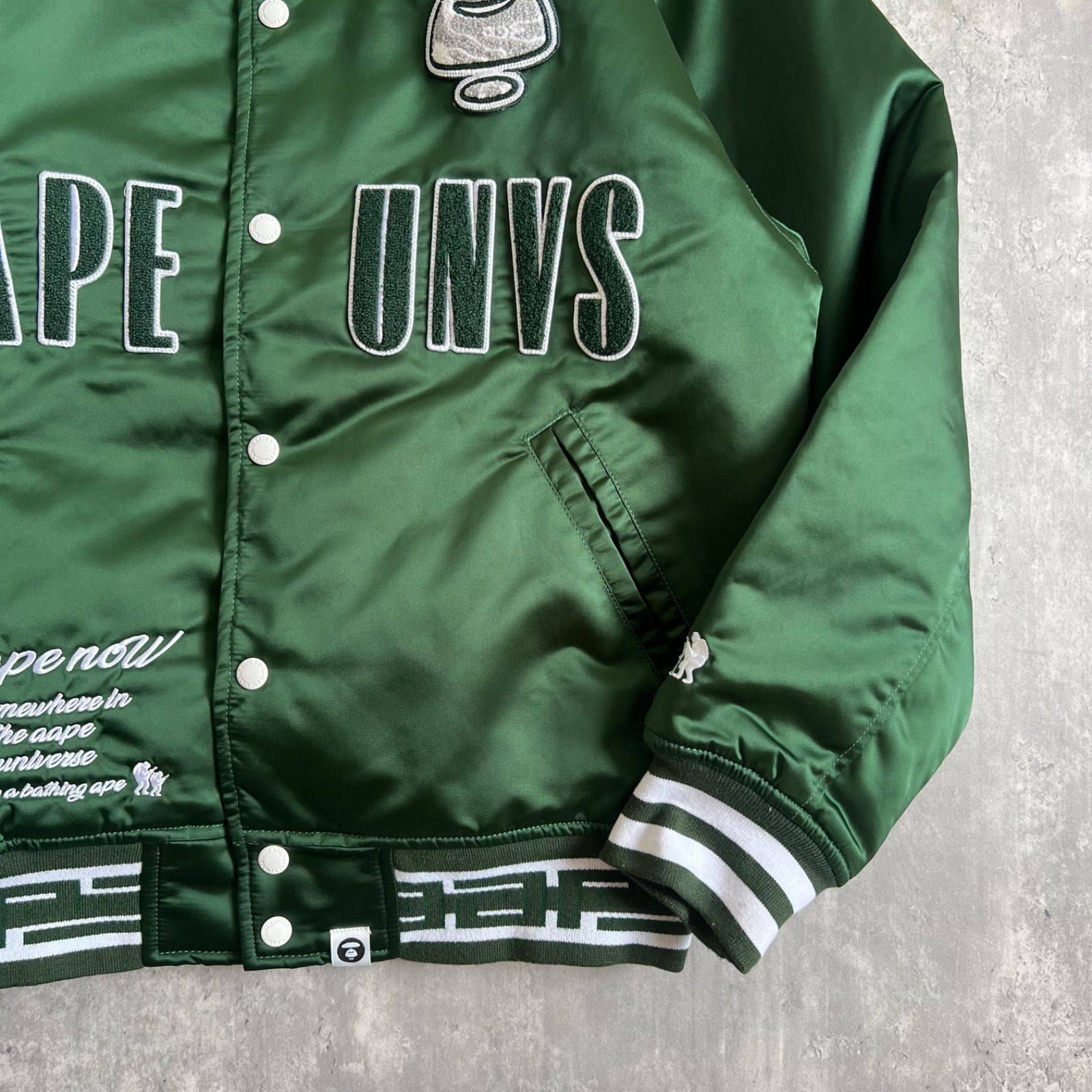 AAPE　アベイシングエイプ　UNIVERSE　サテンボンバージャケット　M AAPE BY A BATHING APE アベイシングエイプ UNIVERCE サテンボンバー