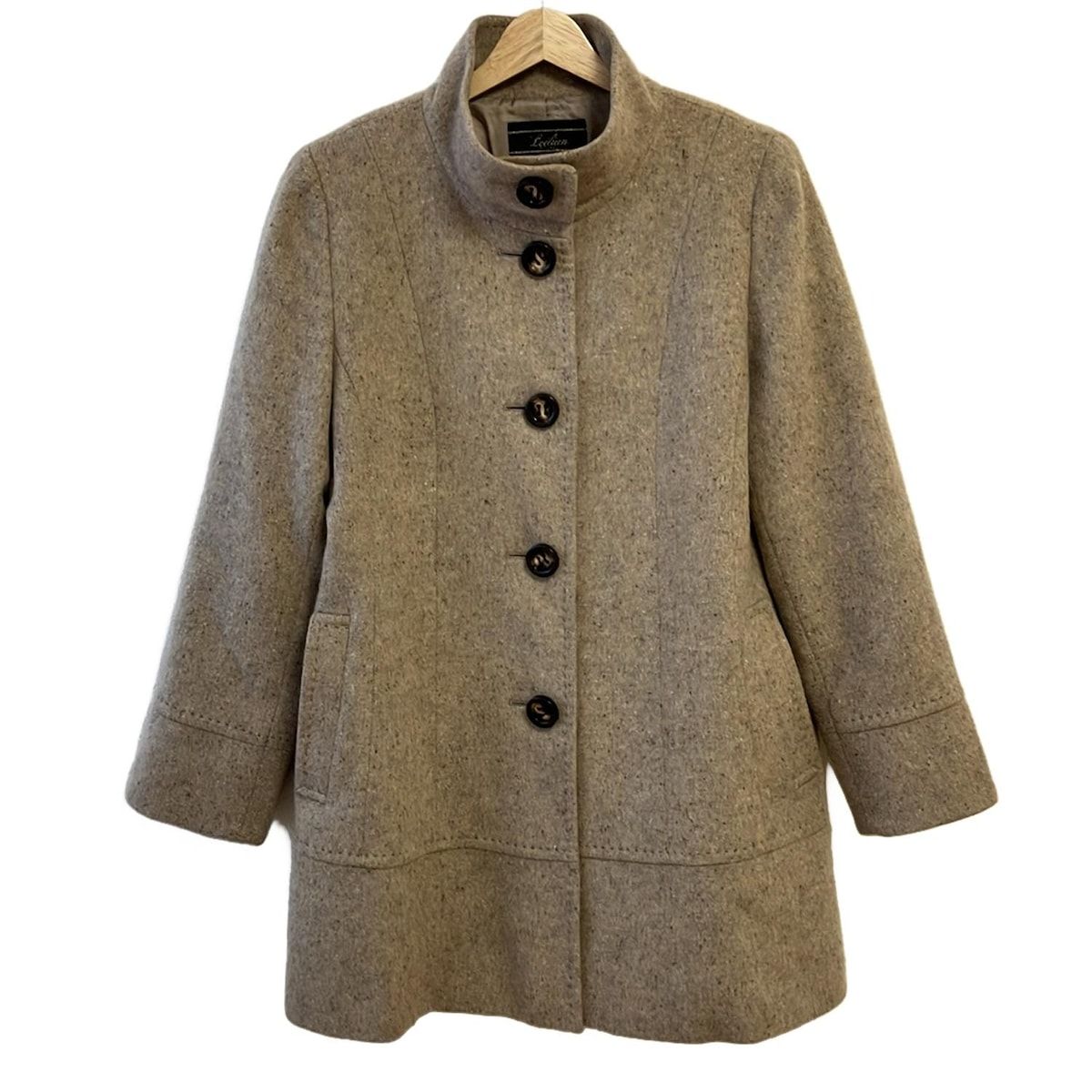 Leilian レリアン コート サイズ9 M レディース - ベージュ×ブラウン×マルチ 長袖|カシミヤ|ステッチ|冬