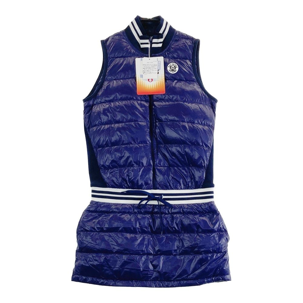 サイズ 0 JACK BUNNY ジャックバニー 切替 ハーフジップ ダウン ワンピース パープル系 240101507207 ゴルフウェア レディース ストスト