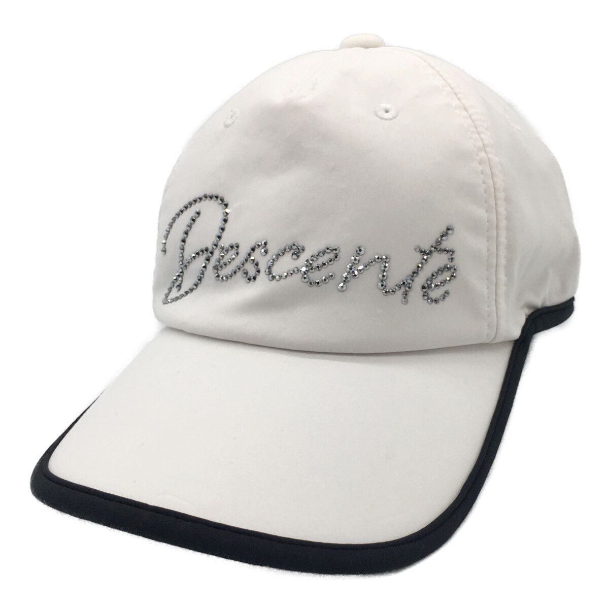 デサントゴルフ DESCENTE GOLF キャップ F 55-57cm 白 リボン スワロフスキー