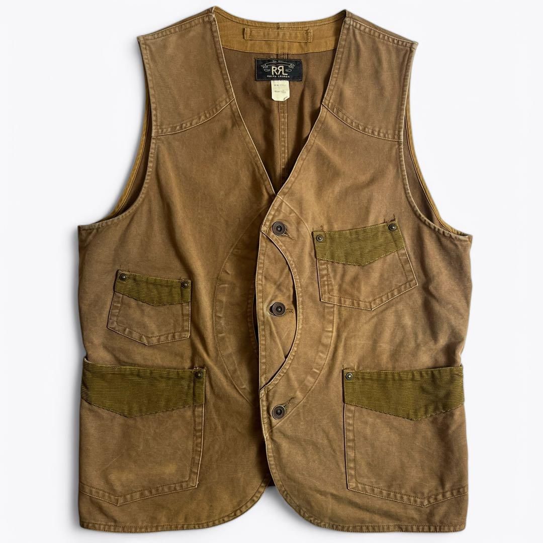 RRL ハーフムーンポケット ハンティングベスト ダブルアールエル 希少】RRL ハーフムーンポケット キャンバス ハンティングベスト