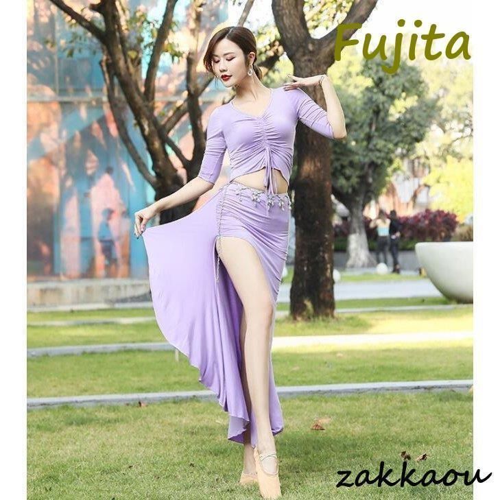 Irina美品超軽量！2回着用】青紫色ベリーダンスセットアップ Irina美品