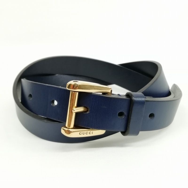 グッチ GUCCI 312407 レザー ベルト ナローベルト ロゴ ゴールド金具