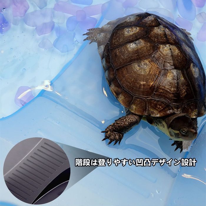 亀の水槽 カメ 飼育ケース 大きい ボックス タートルタンク 日向ぼっこ