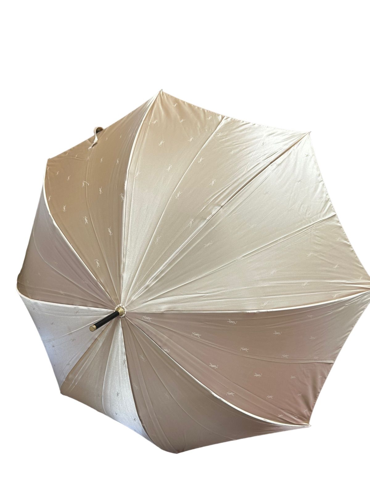 【未使用品】YSLイヴ サンローラン 長傘　収納袋付き (シャンパンゴールド) 未使用保管品 訳あり 安い】YSL イヴサンローラン アンブレラ長