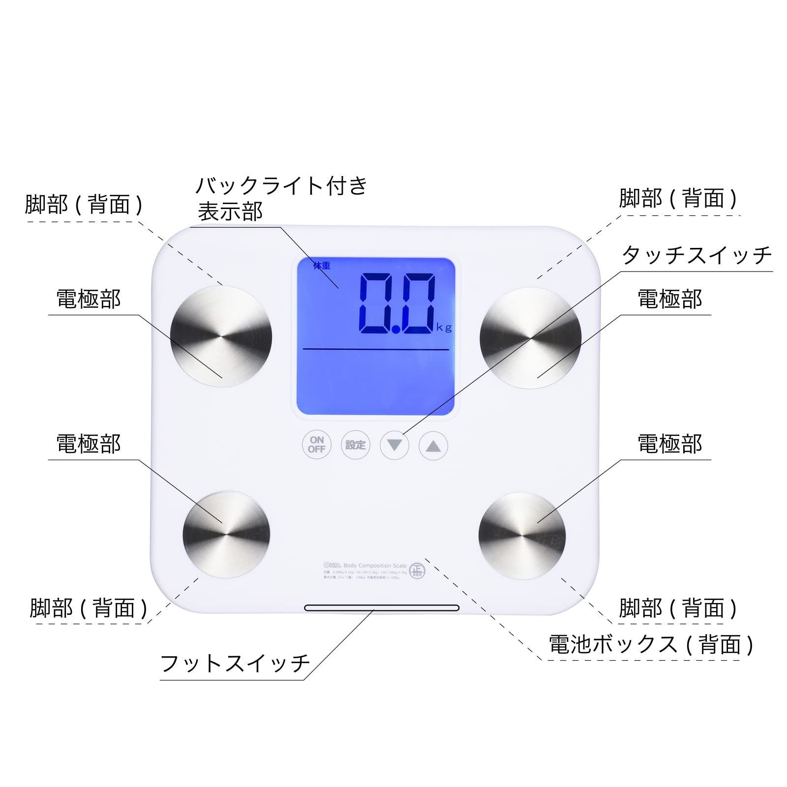 在庫処分】基礎代謝 BMI デジタル 体脂肪 バックライト付大画面 体重計