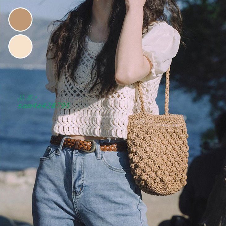 かごバッグ ミニトート サマーバッグ ナチュラル カジュアル かわいい リゾート am4a428795