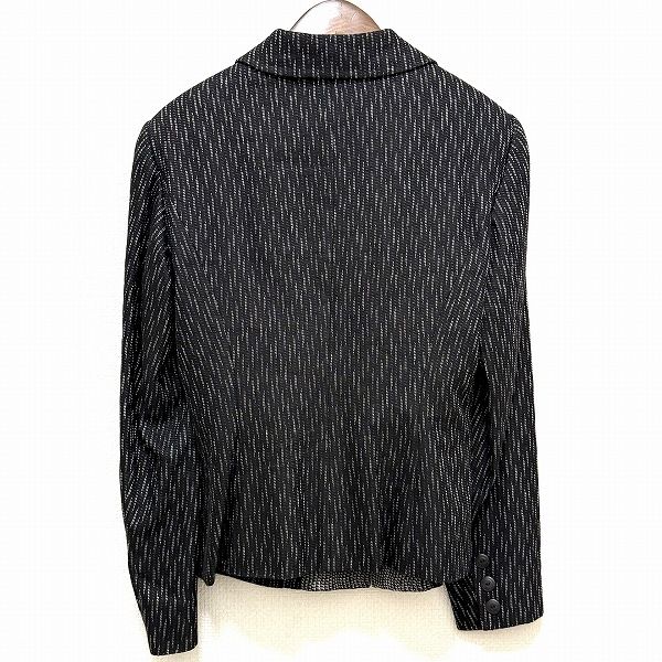 anc ケンゾー KENZO セットアップ 40 黒 グレー ベスト ジャケット ヴィンテージ 総柄 麻混 レディース 969997