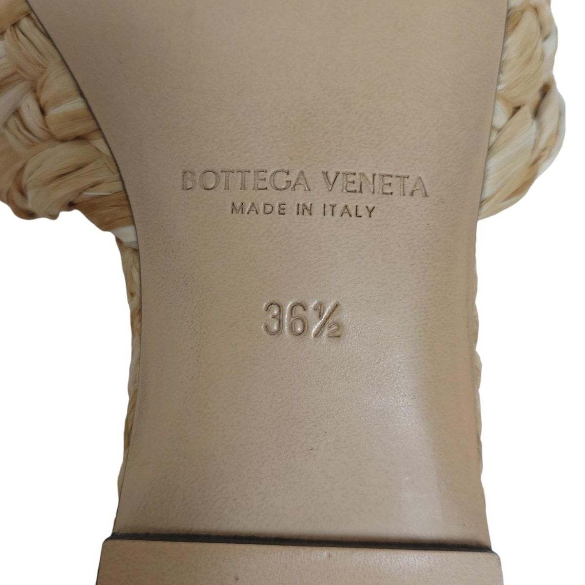 ボッテガヴェネタ　ベージュ 編み込みデザイン ミュール BOTTEGA VENETA(ボッテガヴェネタ) ミュール 36 1/2 レディース