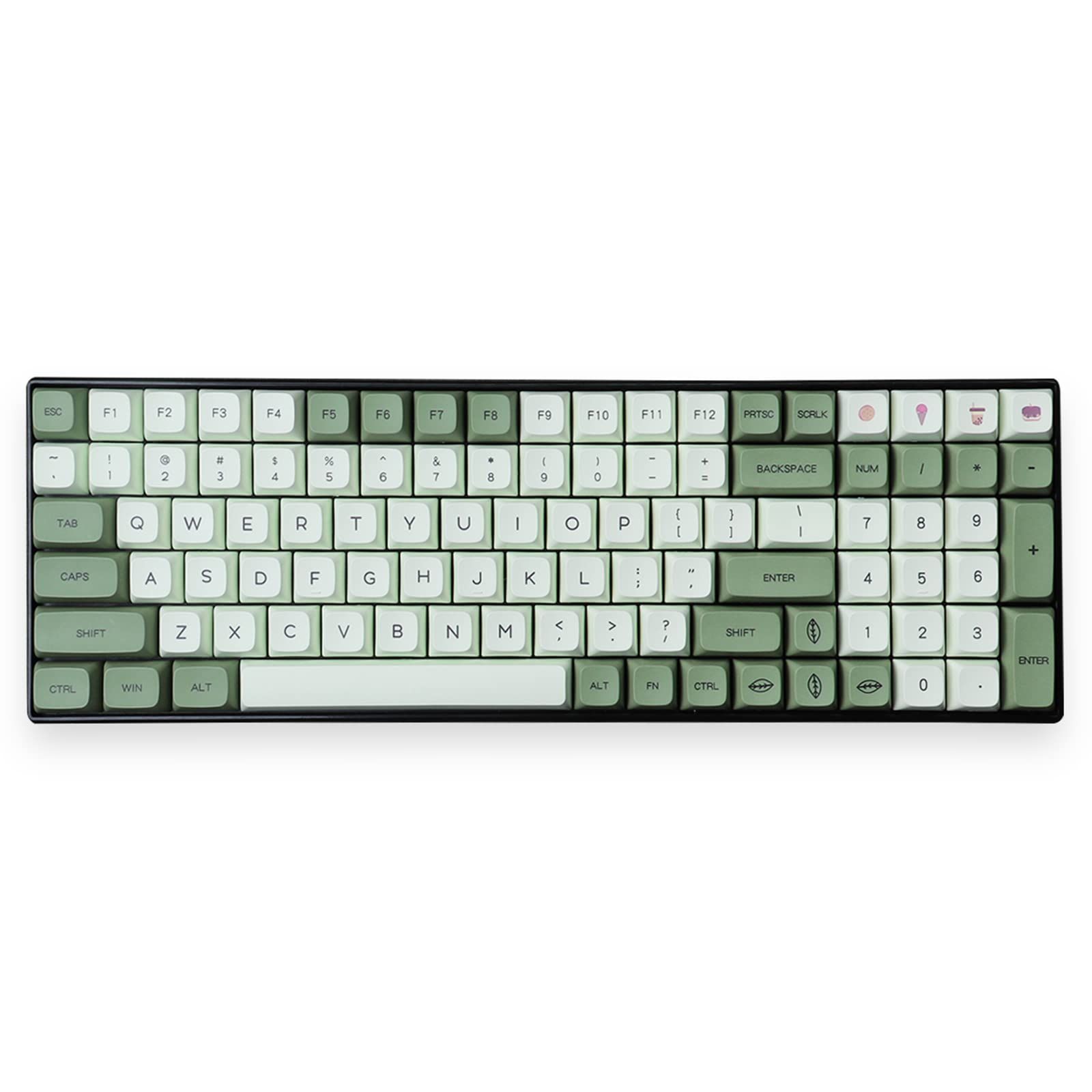 新生活応援SALE PBT Matcha キーキャップ 124キーXDAプロファイル61/64/87/104/108ANSI ISOレイアウトに適します（English Keycaps ）
