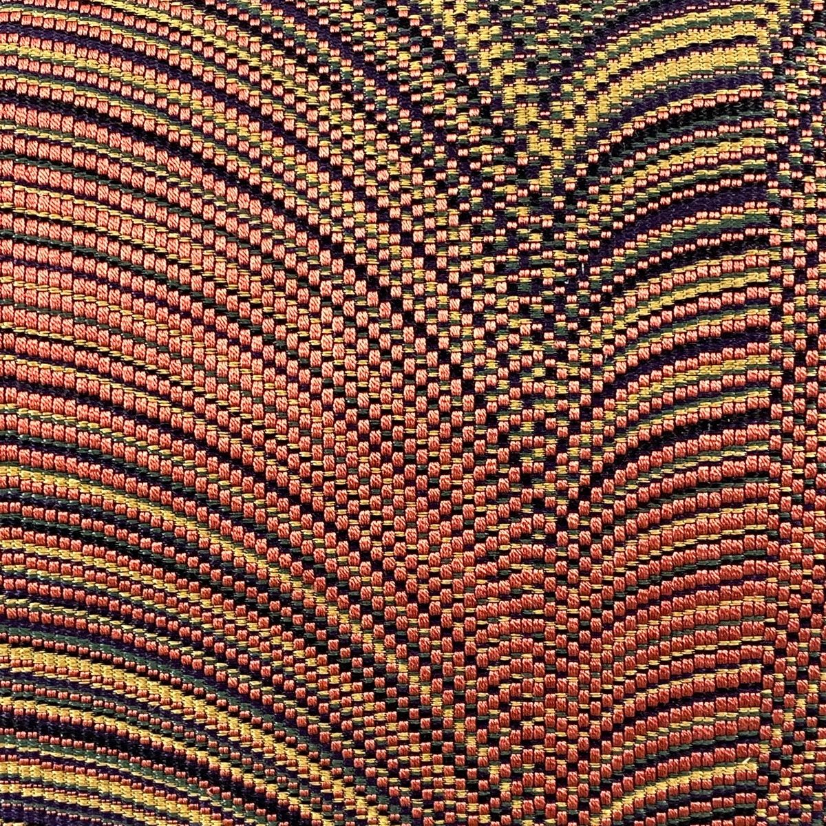 名古屋帯 秀品 八寸名古屋帯 幾何学 茜色 正絹