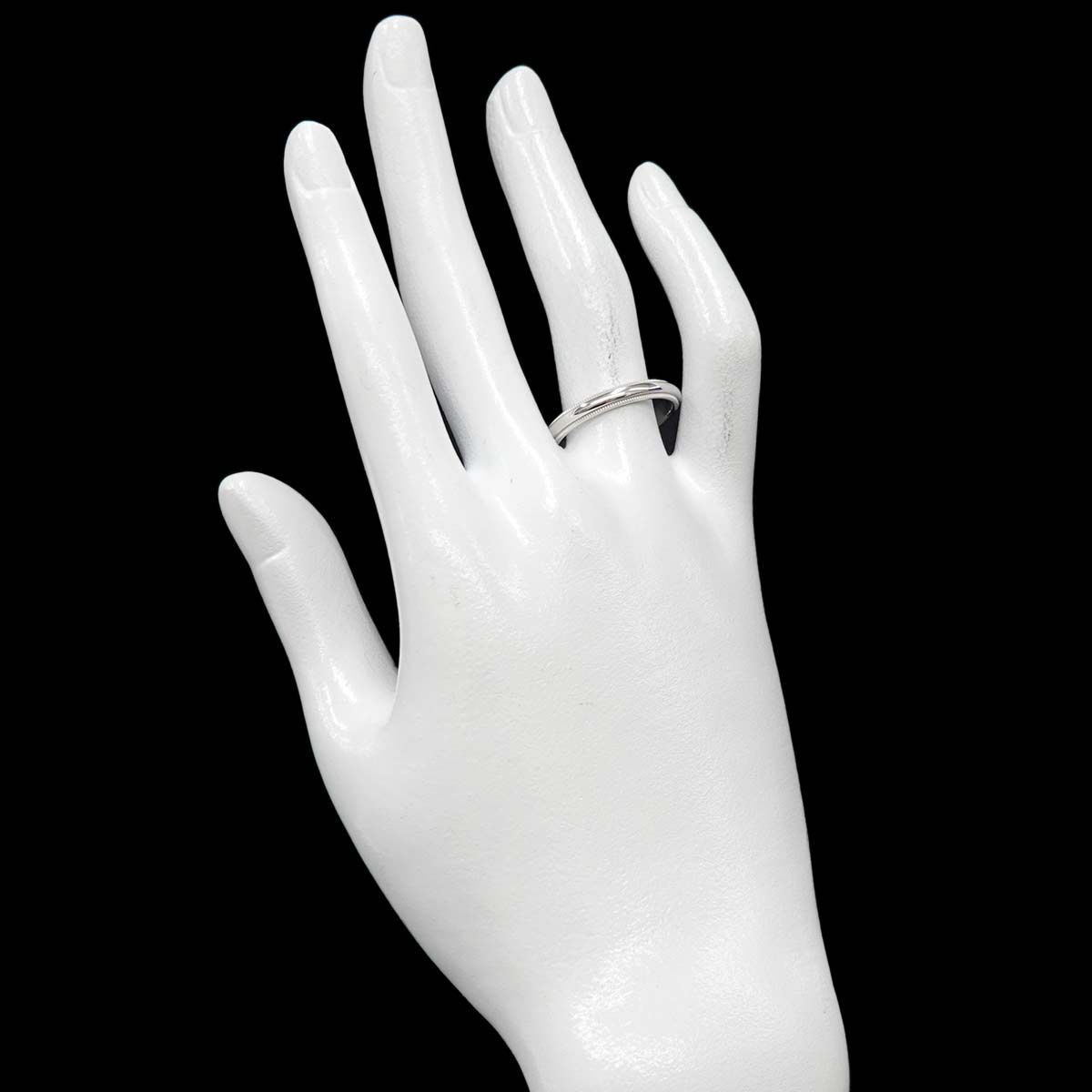 ティファニー TIFFANY&Co. ミルグレイン バンド 18.5号 リング 幅3mm 