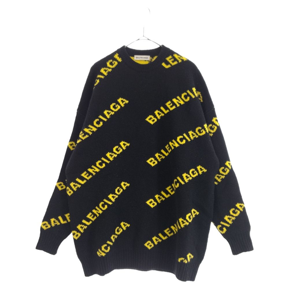 BALENCIAGA (バレンシアガ) 19AW ALLOVER LOGO CREWNECK KNIT 総柄