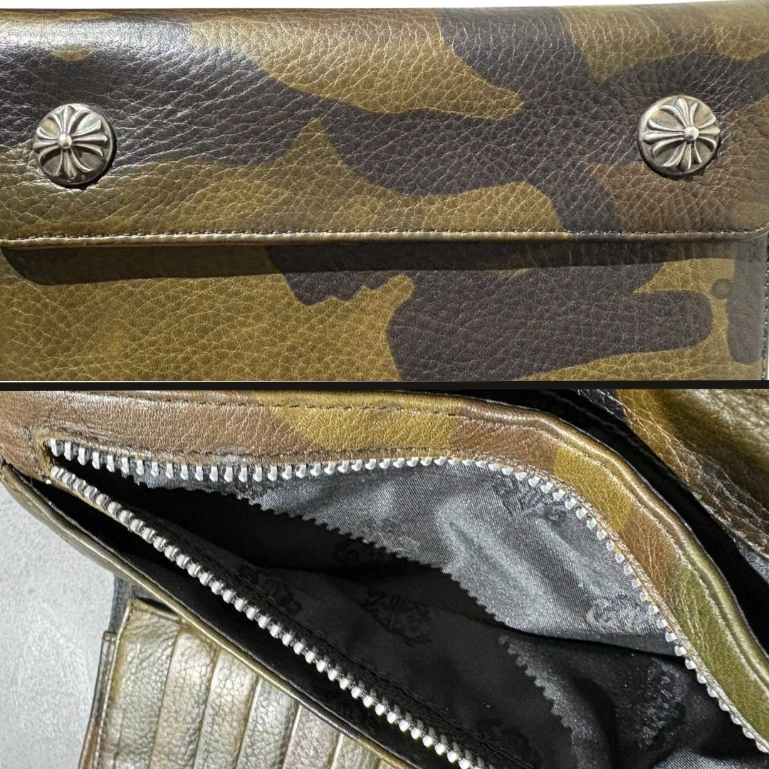 クロムハーツ　ウェーブウォレット　カモフラ クロムハーツ CHROME HEARTS 財布 Wave ウェーブ クロスボタン
