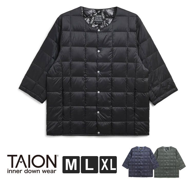 メンズ インナーダウン m l xl タイオン TAION ベーシック クルー