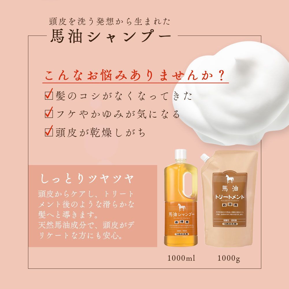 アズマ商事 馬油シャンプー/馬油トリートメント 詰め替え 各2kg