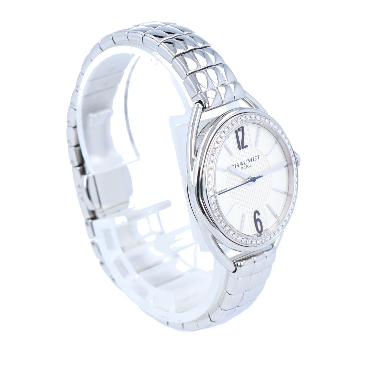 CHAUMET】 ショーメ リアン ダイヤベゼル クォーツ シルバー文字
