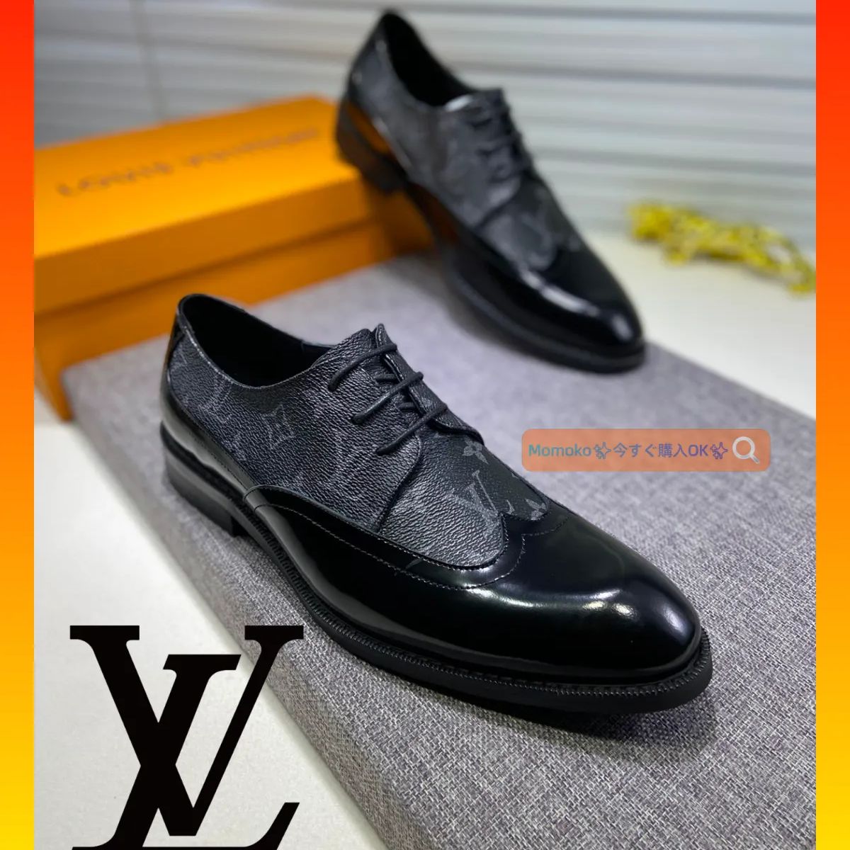 💖新品未使用👞ルイヴィトンLOUIS VUITTON メンズ牛革ハーフクロコダイル柄ビジネスシューズ/ブラック - メルカリ