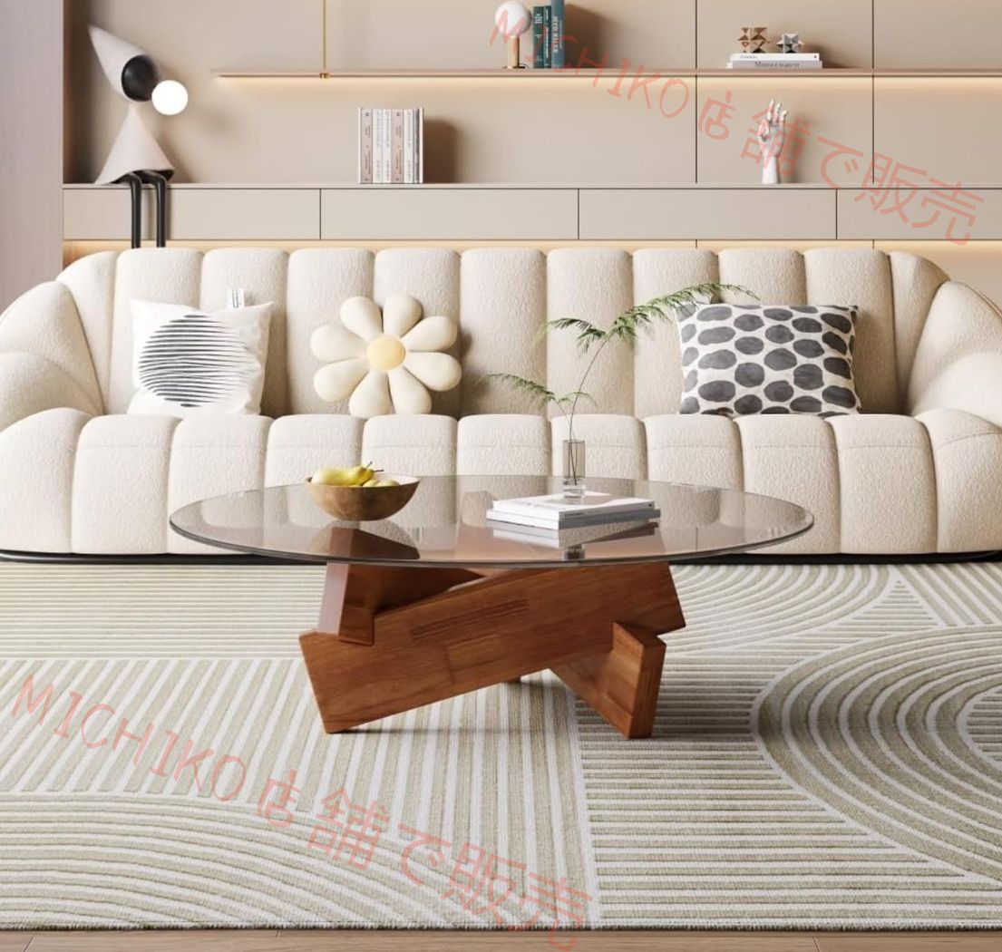 ラタン ガラステーブル 藤 正方形 四角形 キャスター付 机