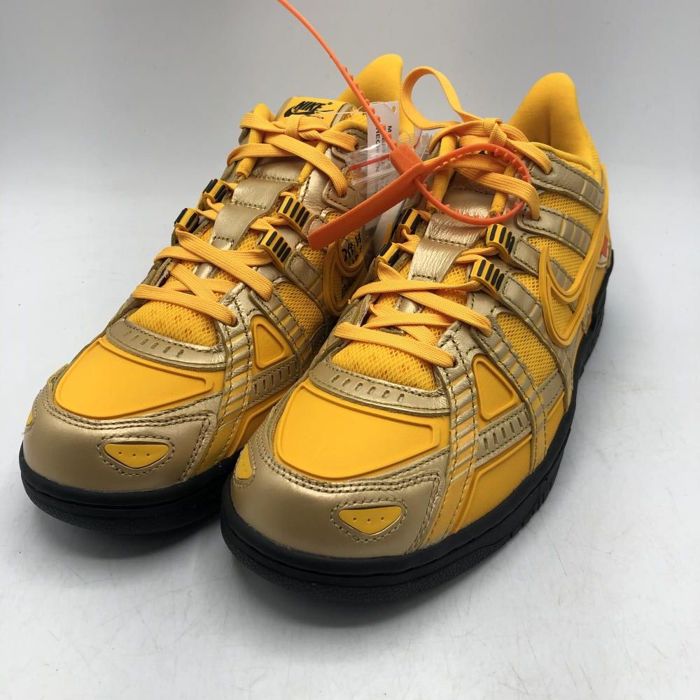 【中古】NIKE × Off-White AIR RUBBER DUNK University Gold サイズ27.5cm CU6015-700 ナイキ × オフホワイト エアラバーダンク ユニバーシティゴールド ローカットスニーカー[17]