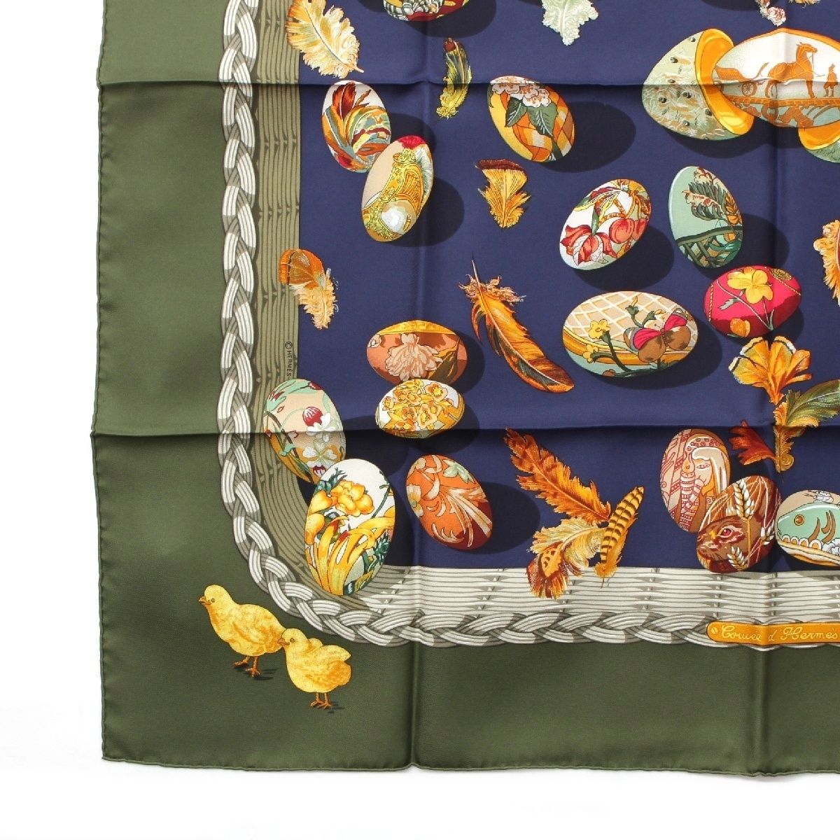 エルメス カレ90 シルク COUVEE D'HERMES エルメスの雛たち スカーフ