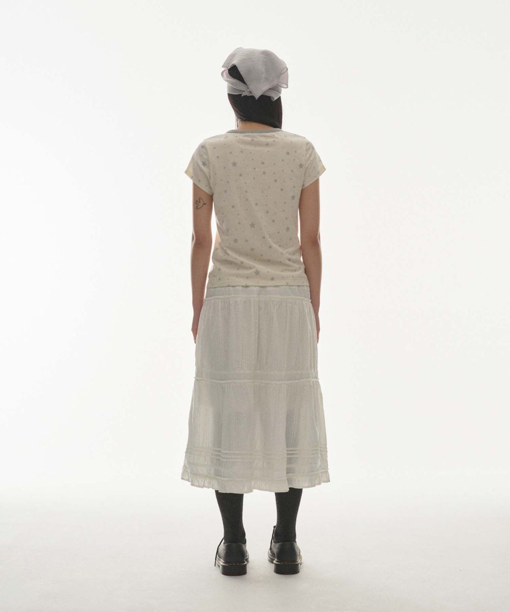 ☆COYSEIO☆【送料0/関税0】 FLOWER PINTUCK SKIRT 2colors