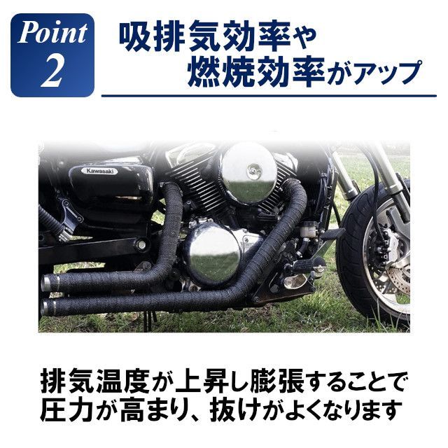 サーモバンテージ せこい 黒色 10Ⅿ 巻き 遮熱 耐熱 マフラーバンド 自動車 バイク