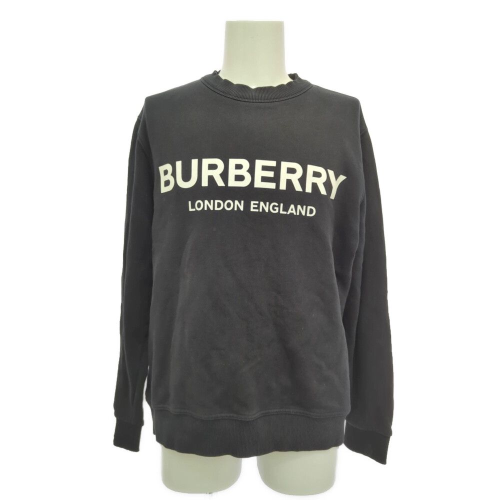 Burberry 23SS ロゴプリント トレーナー_BLACK Burberry logo-print Cotton Sweatshirt | Black | FARFETCH