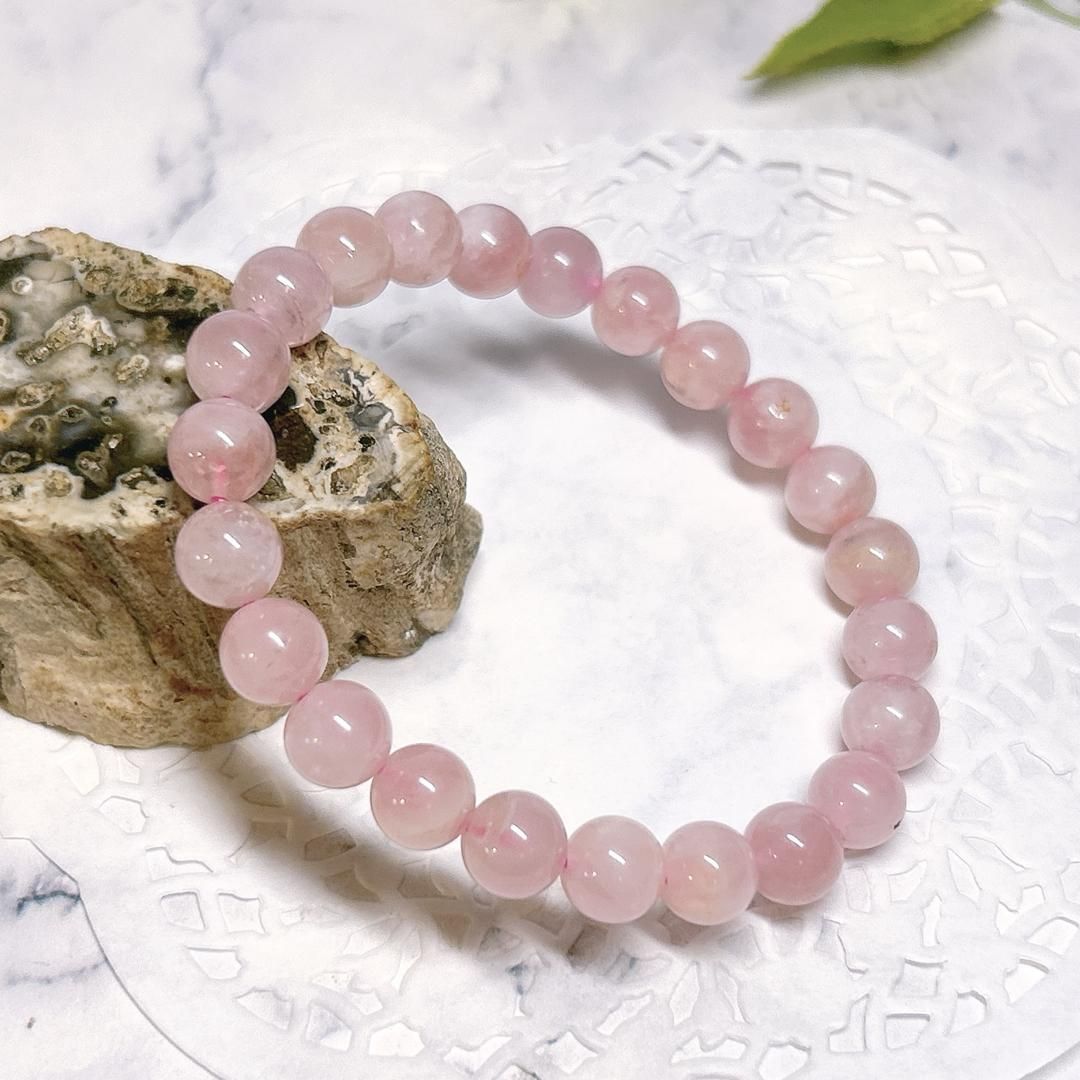 マダガスカル産 ディープローズクォーツブレスレット 約11mm s644 rosebures3.jpg