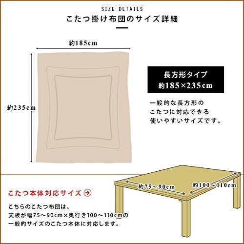 約185x235cmこたつ掛け布団_ギャベ ブルー JEMAジェマ こたつ布団