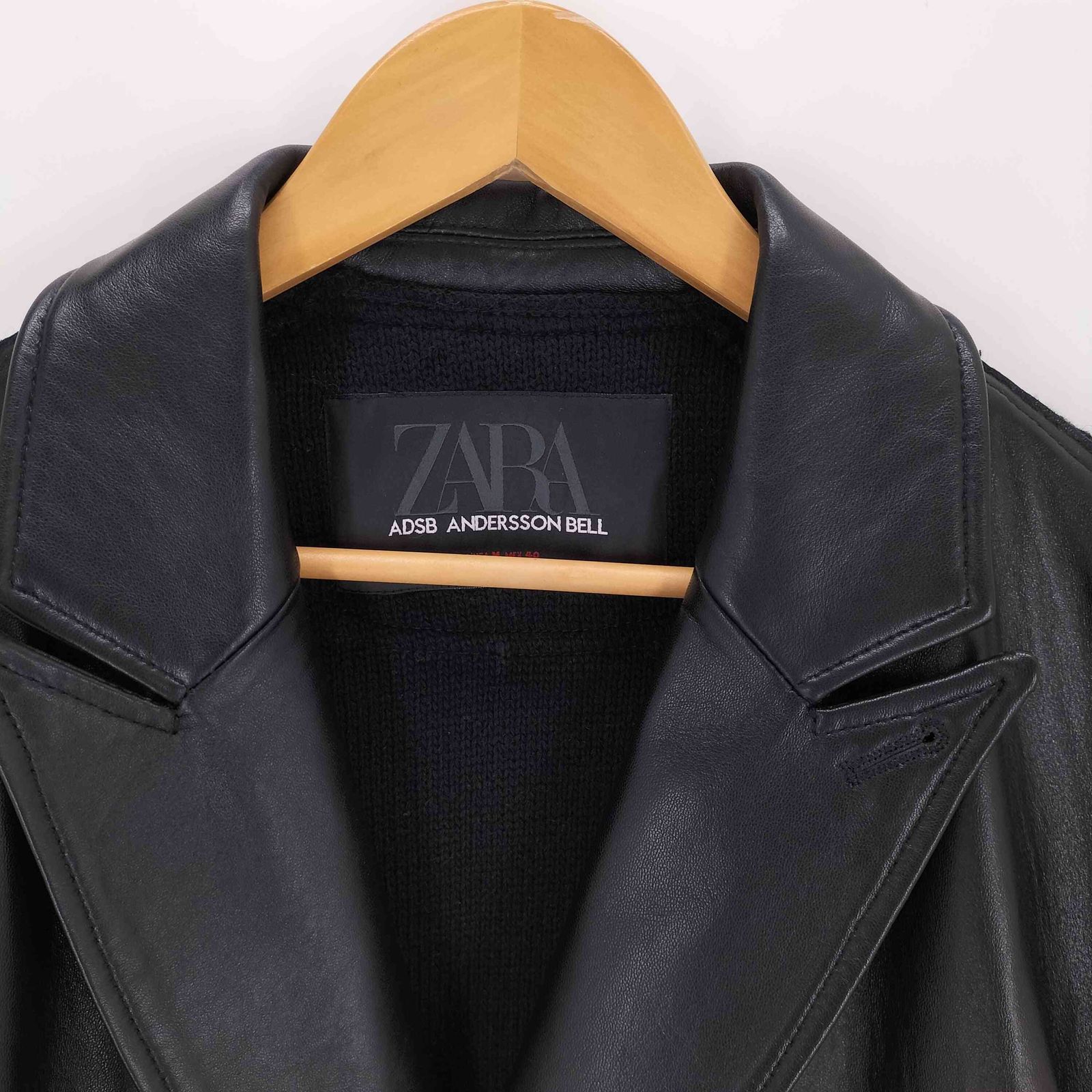 ザラ ZARA ニットコンビレザージャケット メンズ import：L