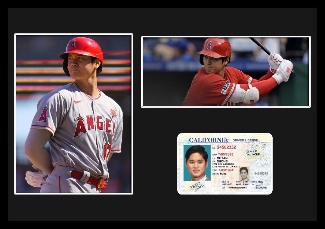 MLB ロサンゼルス・エンゼルス 大谷翔平 IDカード付フレーム証明書付1cc - メルカリ