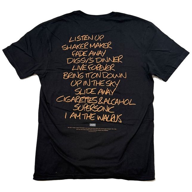 ロックオフ Tシャツ 半袖 オアシス セットリスト 黒 ROCK OFF