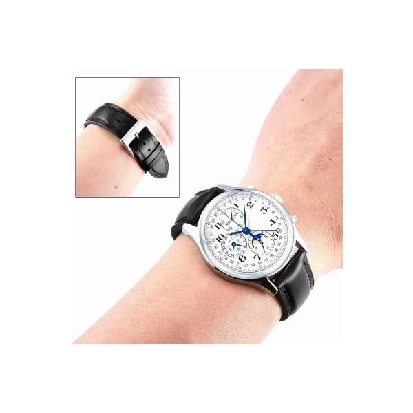 BINLUN] 革時計ベルト クイックリリース レザー腕時計バンド ワニ革