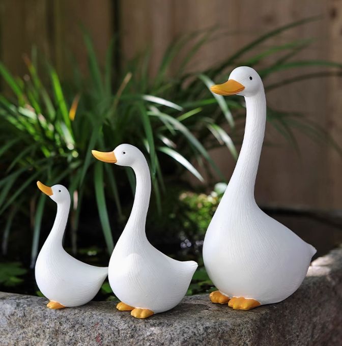 ガーデンオブジェ アヒル 樹脂 庭 かわいい あひる 動物 アニマル 鳥