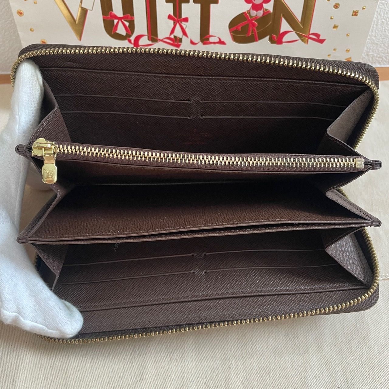極上美品】ルイヴィトン ダミエ エベヌ ジッピーウォレット 長財布  