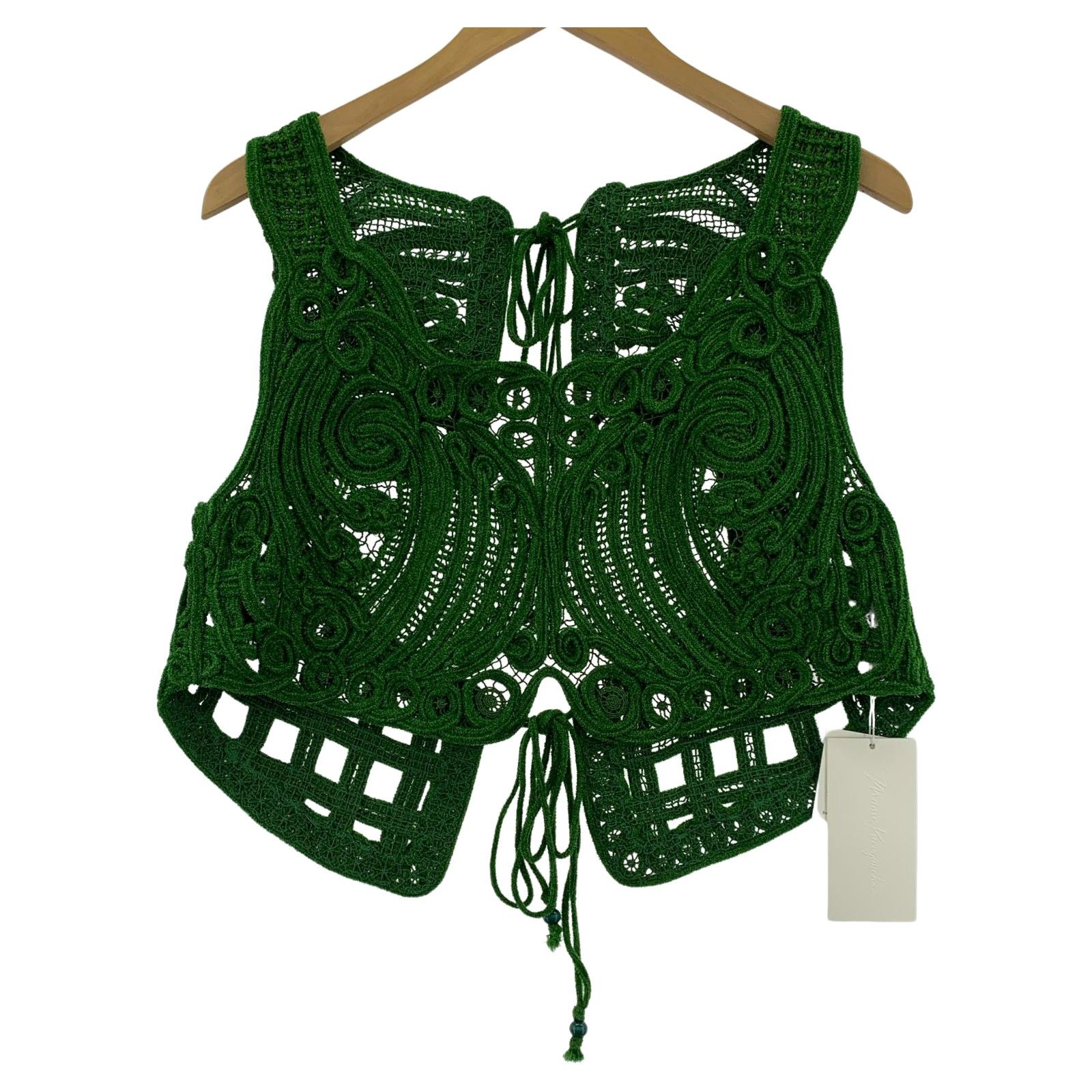 マメクロゴウチ Cord Embroidery Vest - navy