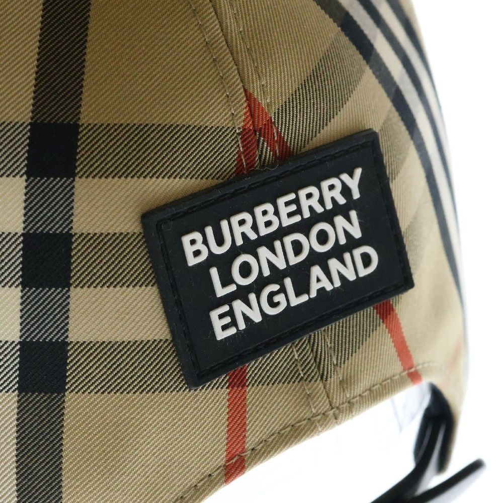 BURBERRY (バーバリー) ノバチェック バックワッペンロゴ ベースボールキャップ 帽子 8026929 ベージュ