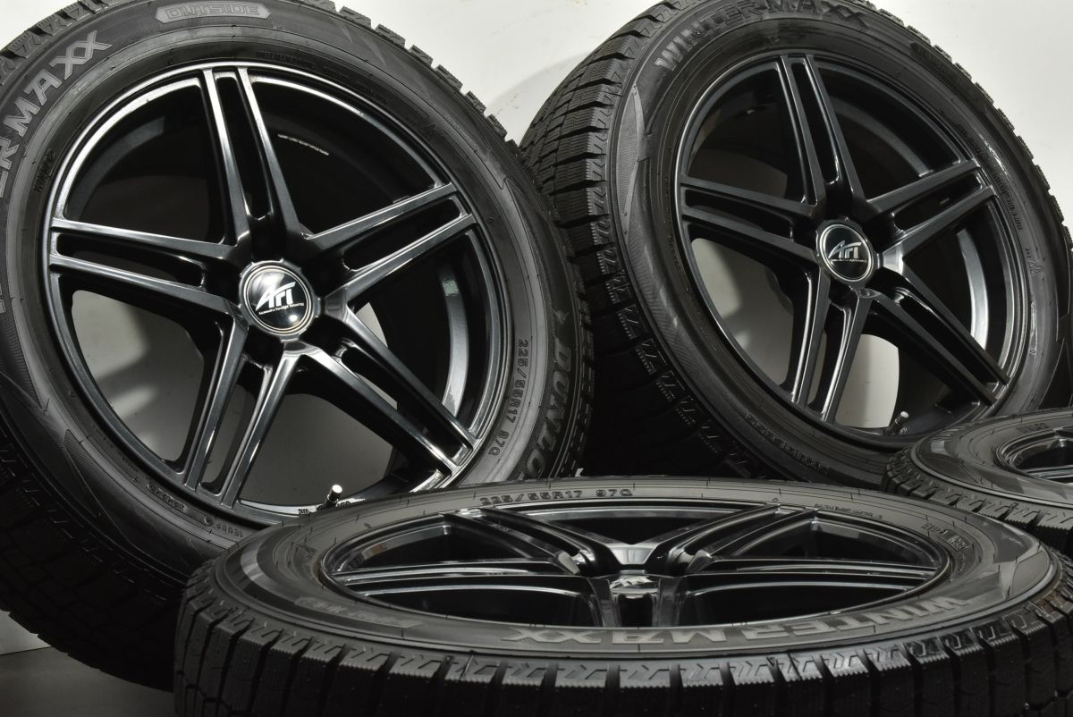 2025年製 超バリ溝 AFT ZINC 17in 7.5J 35 PCD112 ダンロップ ウインターマックス WM02 225|55R17 アルテオン A6 アバント W213