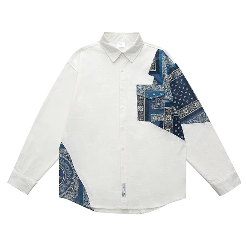 karaku ペイズリー柄 ブラック系 長袖シャツ Amazon | [karaku] シャツ メンズ 長袖 ベースボールストライプ