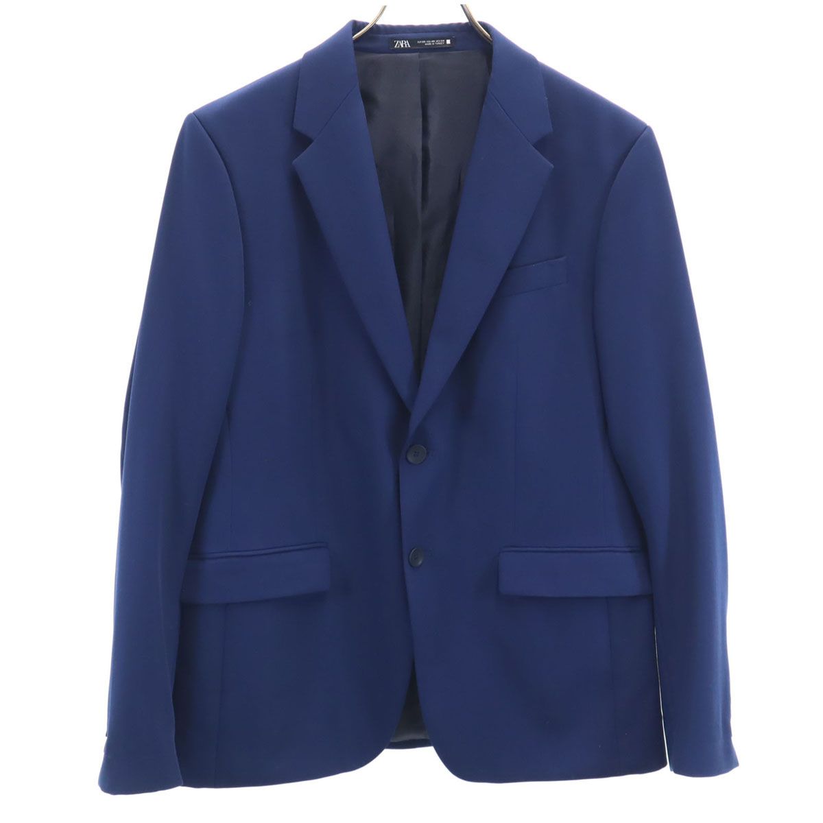ZARA ザラ スリム テーラードジャケット 50 ネイビー ブレザー メンズ 古着