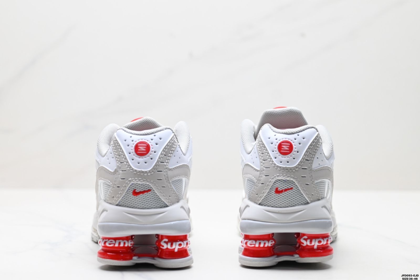 全新 シュプリーム × ナイキ ショックス ライド2 ホワイト グレーフォッグ フラットプラチナム DN 1615-100-MM輸入