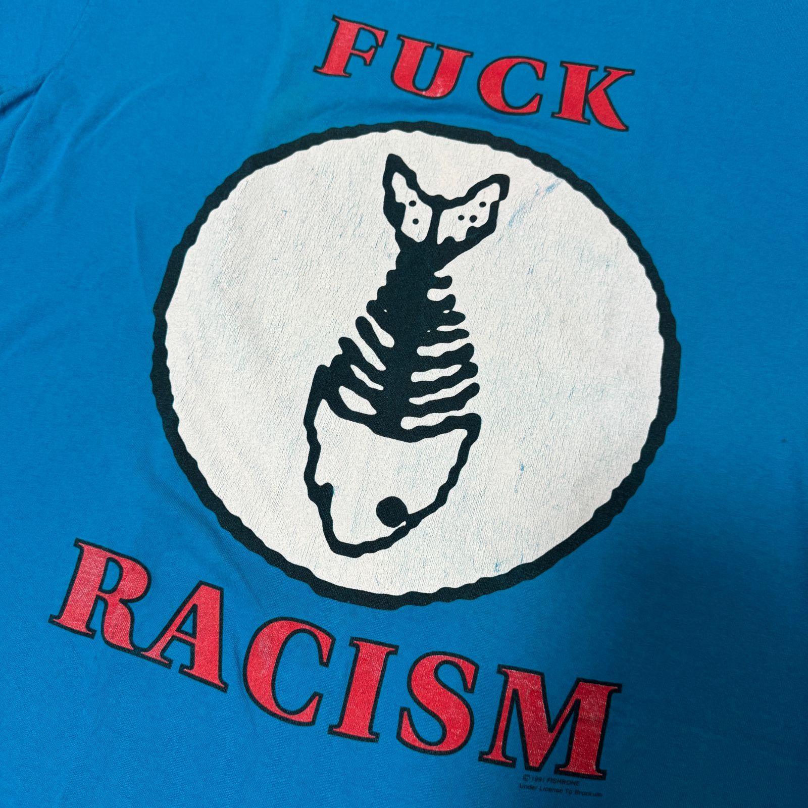 90s FISHBONE F*CK RACISM Tシャツ XLサイズ フィッシュボーン バンドT 