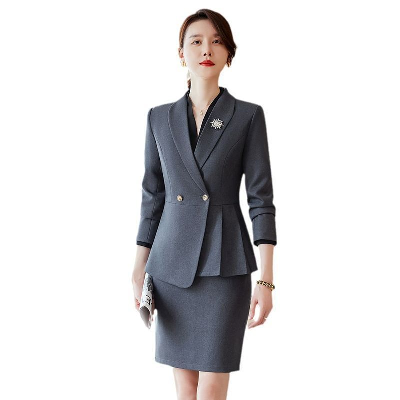 スーツ レディース スカートスーツ 入学式 ママ スーツ セットアップ 魅力的 エレガント ビジネス 膝丈 タイトスカート スリム フォーマル ストレッチ OL お洒落 hanyi01-skirt